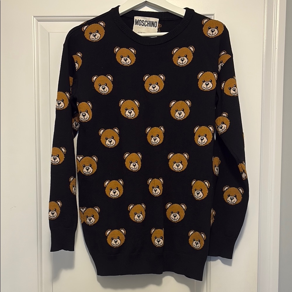 Moschino Black Teddy Bear Crewneck Sweater